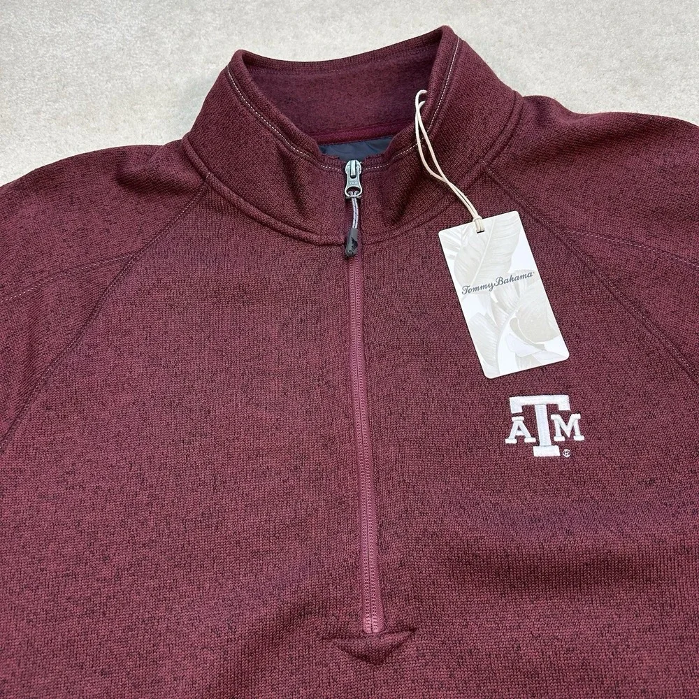 Tommy Bahama Fleece Playoff Half Zip Jacket Men's Large Texas A&M Aggies